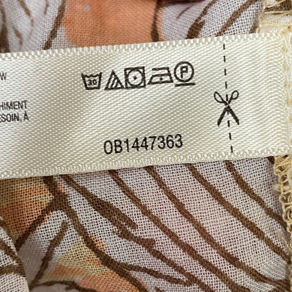Free People Floral Button-Up Shirt in Orange, Brown, Cream - Picture 8 of 10